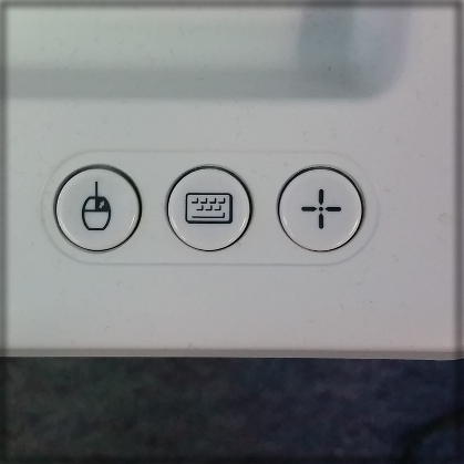 The button on the far right is used to put your SMARTboard into orientation mode.